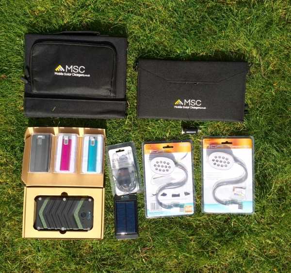 Family Camping 5  X Chargers, 2 x Solar Panels, 4 x Lights, 2 x torches,  Special Offer £40 Saving