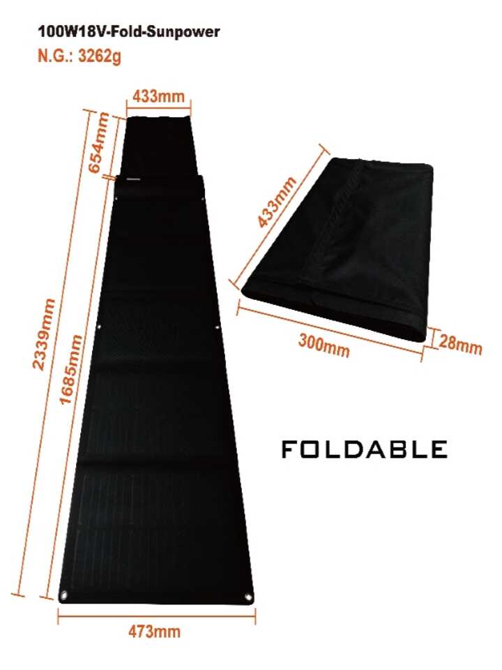 MSC Folding 100W 18v/5.5Ah Solar panel