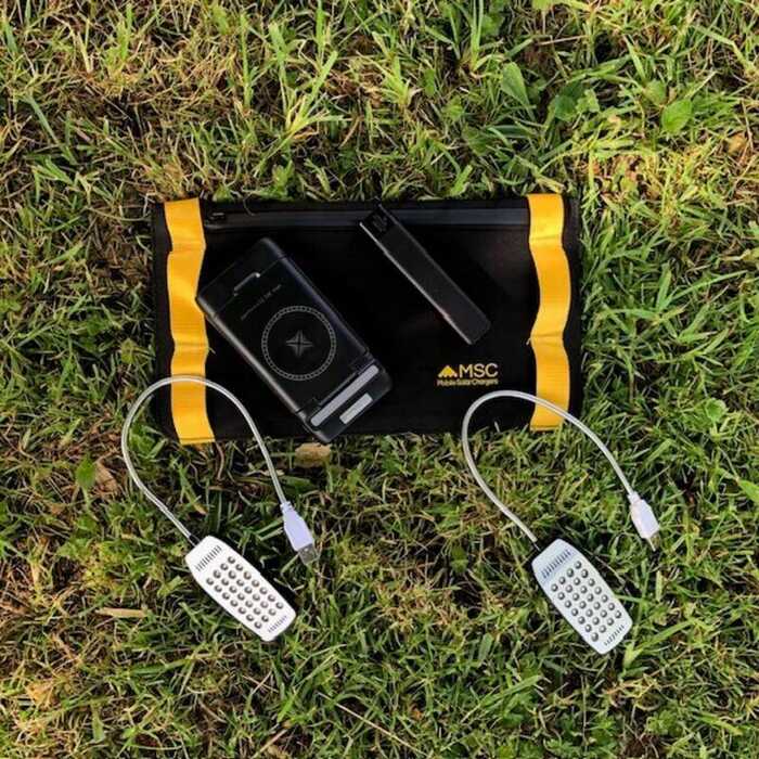 MSC Travel and Trek solar panel and power bank package