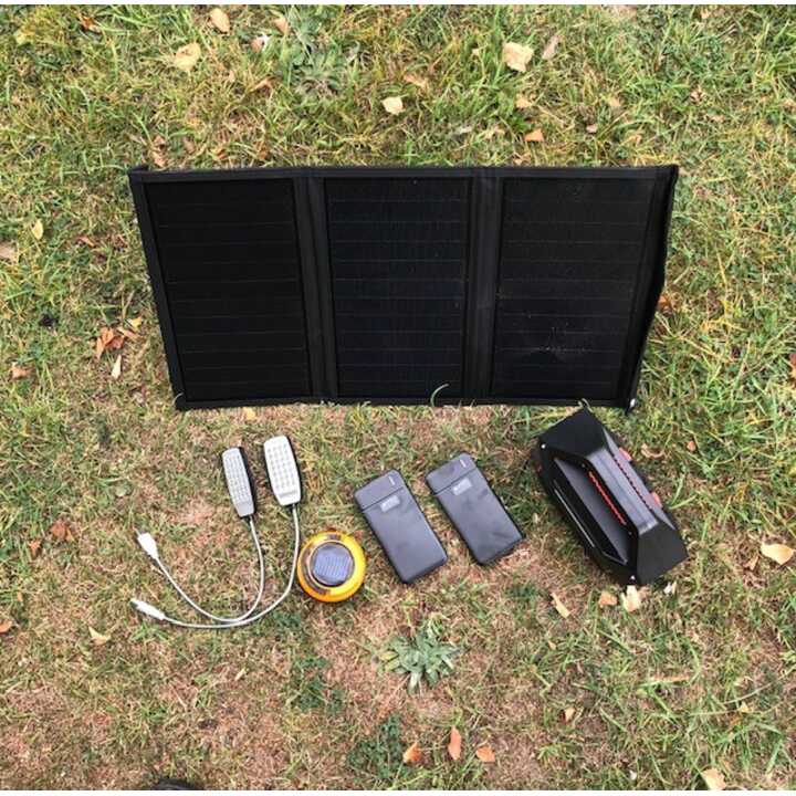  Family Camping Package Solar &amp; 3 x Power Banks (62Ah), Lantern, LEDS £30 saving